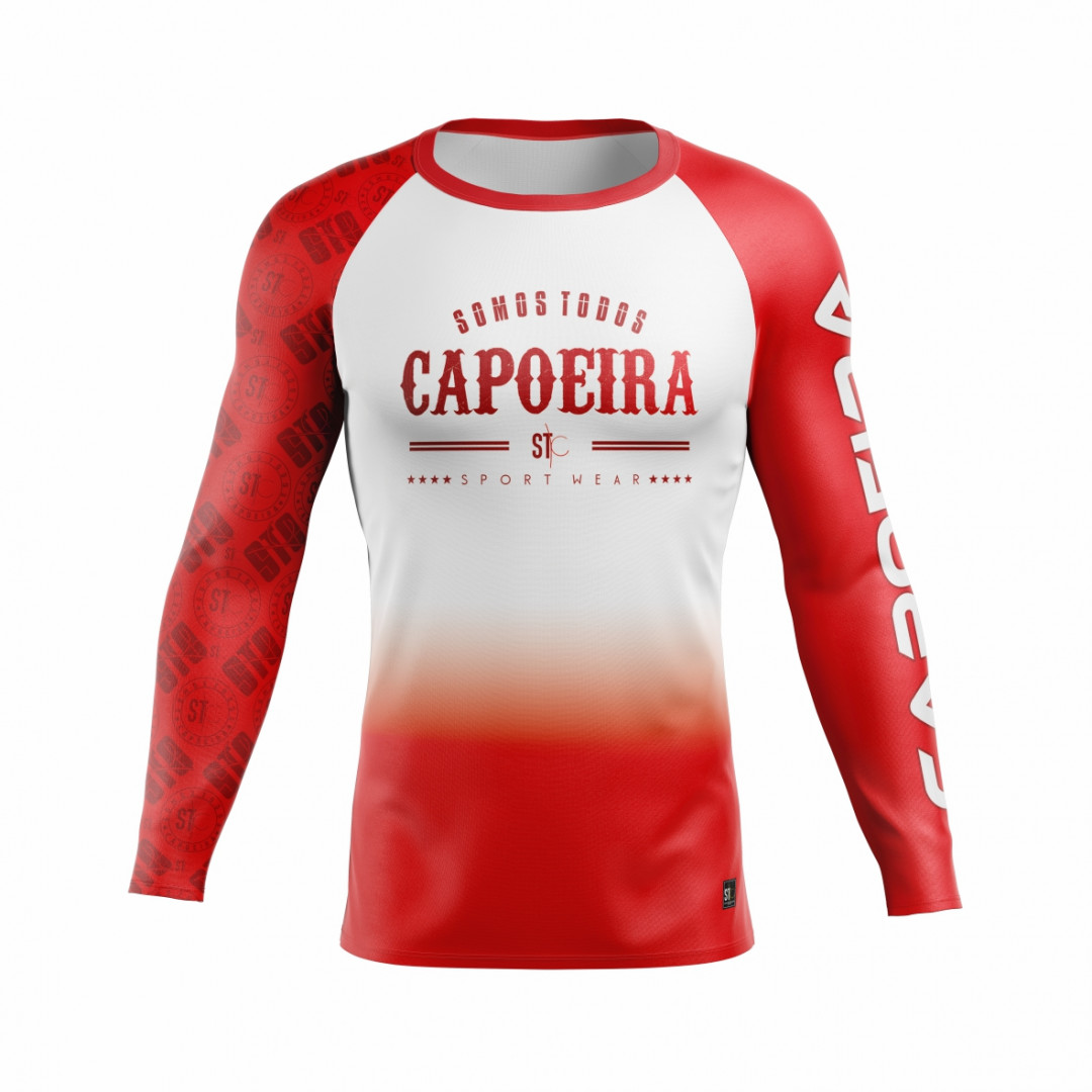 Rashguard Personalizada Capoeira -  STC - Vermelha - Masculino