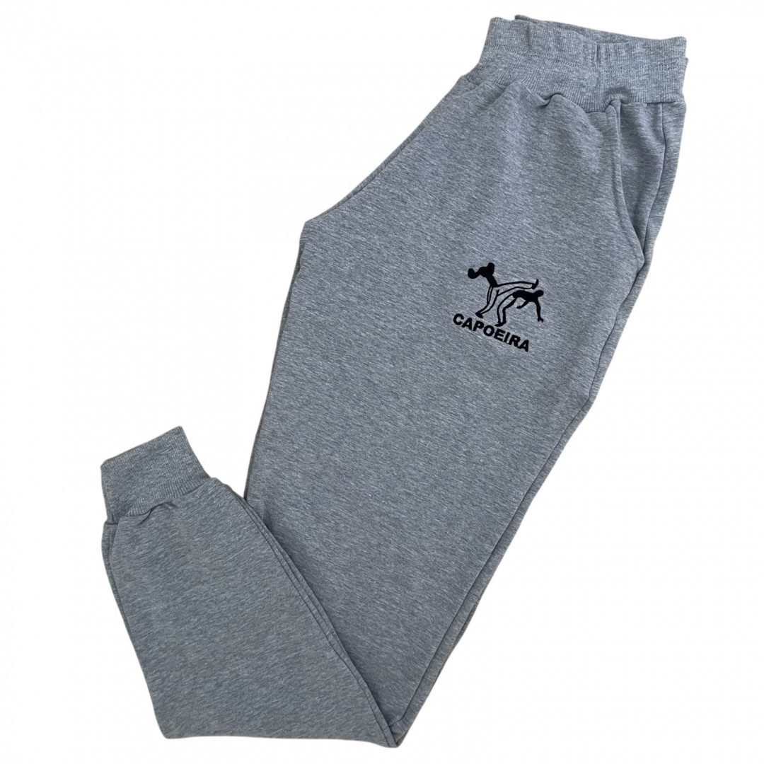 Calça  Moletinho com Elastano  Jogger TreinoCapoeira STC - Grafite