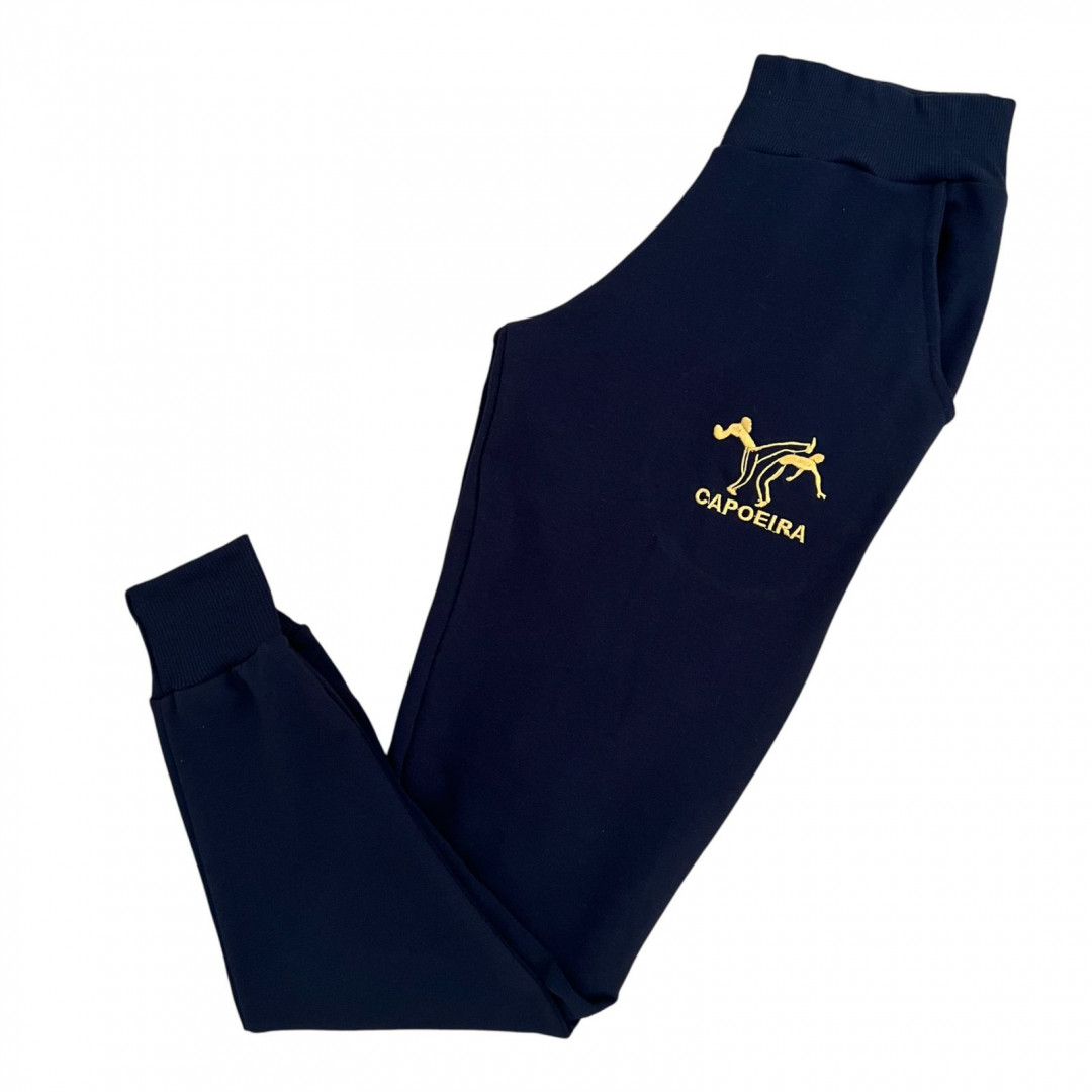 Calça  Moletinho com Elastano  Jogger Capoeira STC - Preto