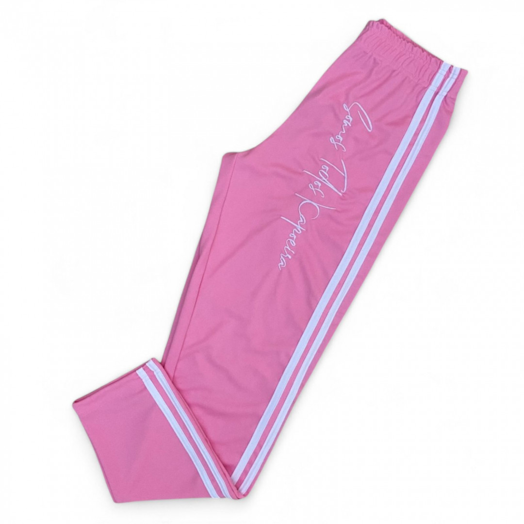 Calça de Treino e Passeio STC - Rosa Bebê Friso Branco